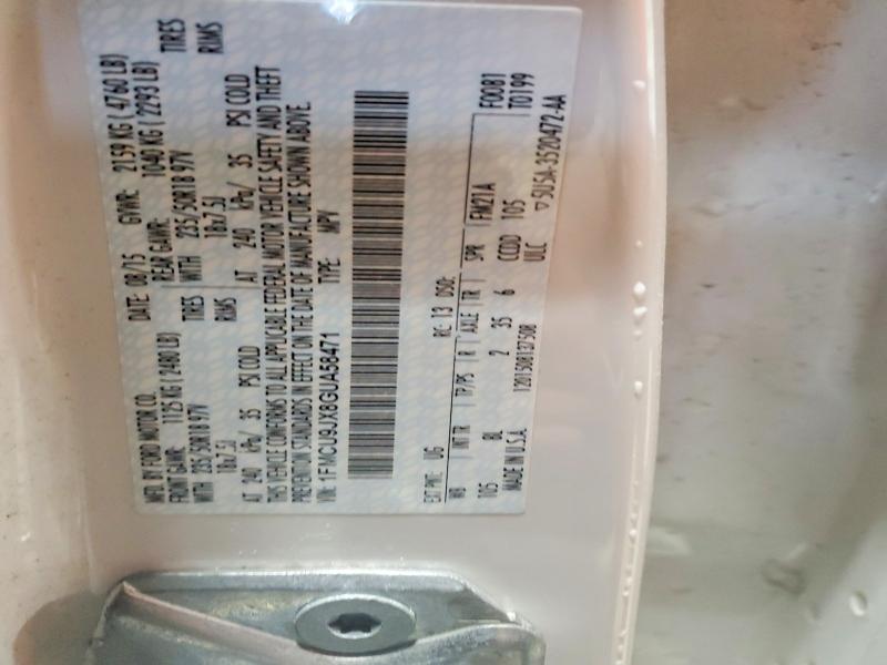 2016 Ford Escape მანქანა იყიდება აუქციონზე, vin: 1FMCU9JX8GUA58471, აუქციონის ნომერი: 53394736