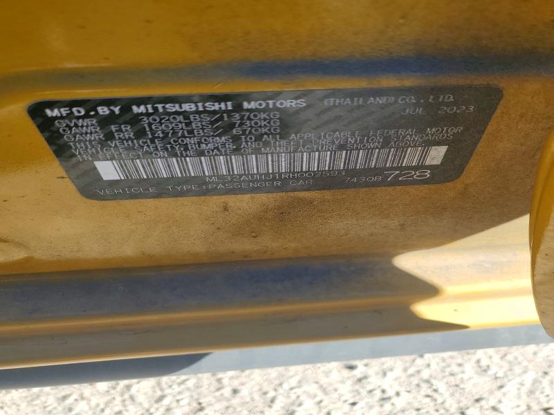 Продаж на аукціоні авто 2024 Mitsubishi Mirage, vin: ML32AUHJ1RH002593, номер лоту: 72752055