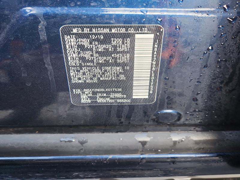 Продаж на аукціоні авто 2020 Nissan Armada, vin: JN8AY2ND8LX017536, номер лоту: 98720105