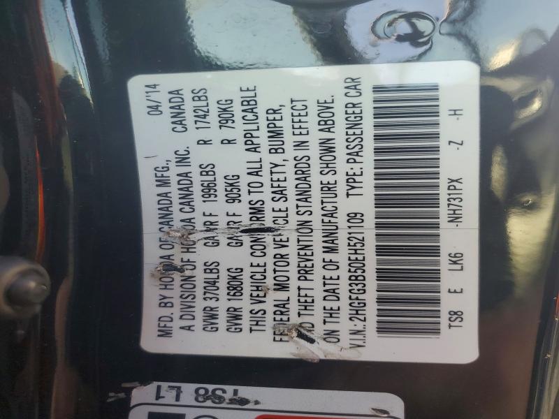 Aukcja sprzedaży 2014 Honda Civic, vin: 2HGFG3B50EH521109, numer aukcji: 99215265