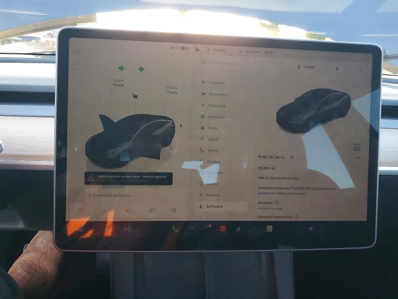 Продажа на аукционе авто 2023 Tesla Model 3, vin: 5YJ3E1EA0PF617464, номер лота: 99736885