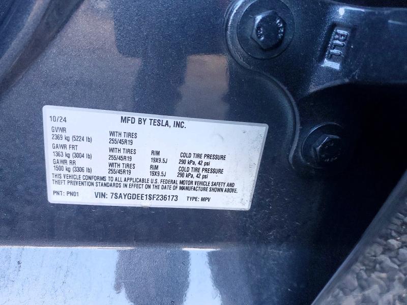 Aukcja sprzedaży 2025 Tesla Model Y, vin: 7SAYGDEE1SF236173, numer aukcji: 99897095