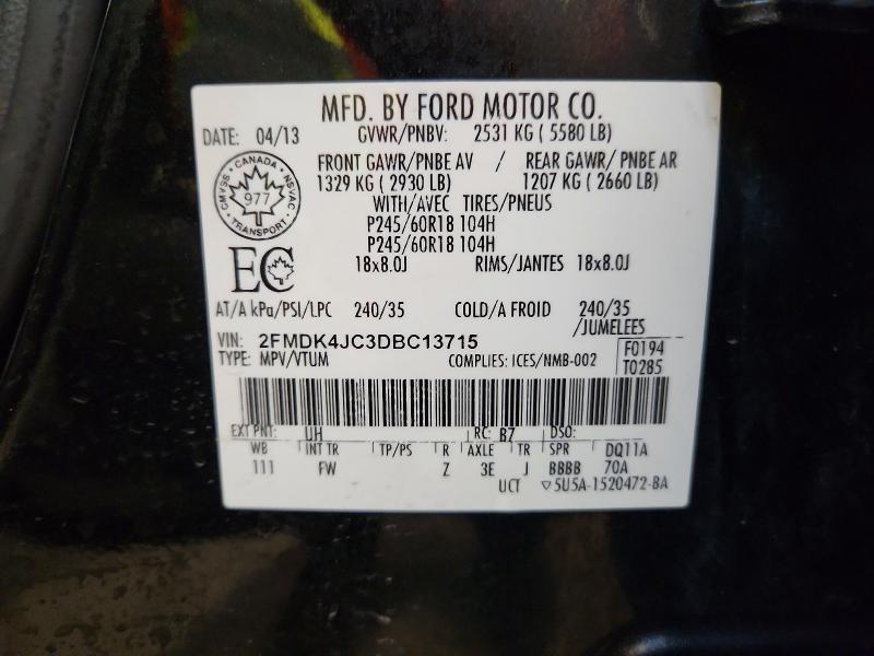Продаж на аукціоні авто 2013 Ford Edge, vin: 2FMDK4JC3DBC13715, номер лоту: 97596805