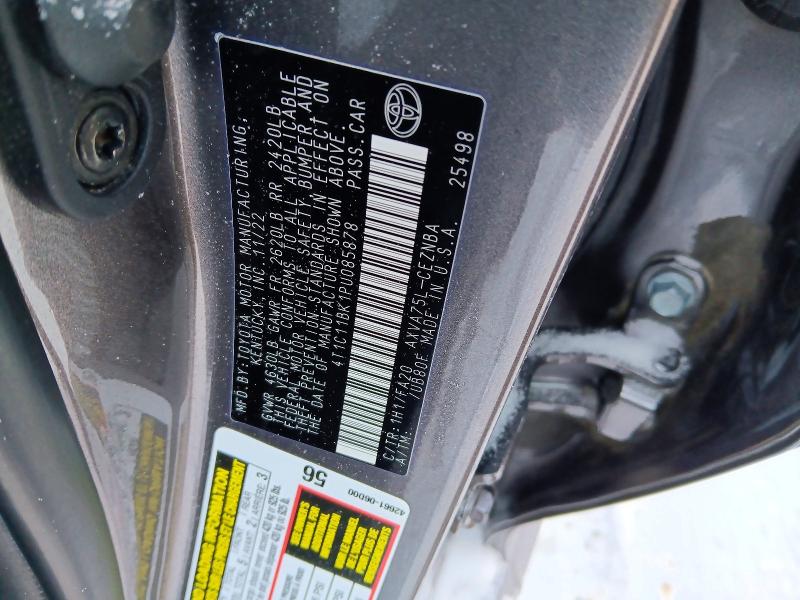 72855185 :رقم المزاد ، 4T1C11BK1PU085878 vin ، 2023 Toyota Camry مزاد بيع