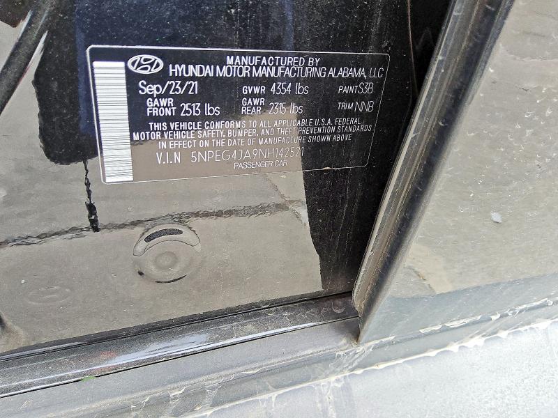 2022 Hyundai Sonata Se მანქანა იყიდება აუქციონზე, vin: 5NPEG4JA9NH142521, აუქციონის ნომერი: 99327995