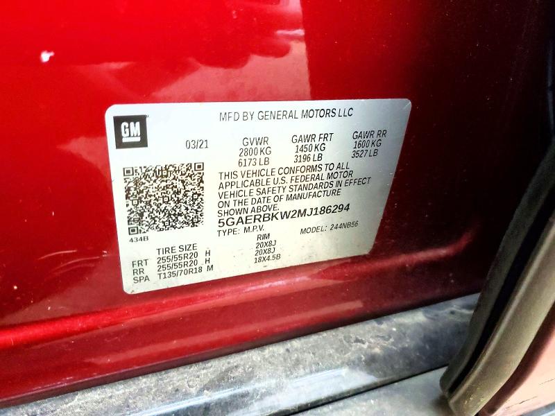 Продаж на аукціоні авто 2021 Buick Enclave, vin: 5GAERBKW2MJ186294, номер лоту: 98702505
