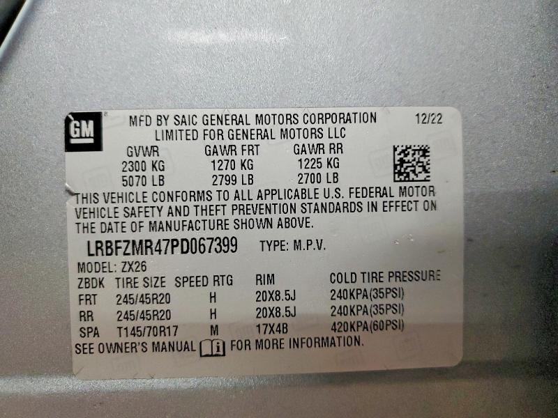 Продаж на аукціоні авто 2023 Buick Envision, vin: LRBFZMR47PD067399, номер лоту: 73009305