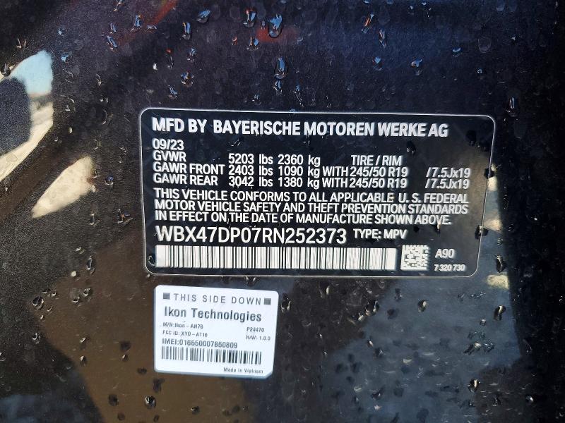 2024 Bmw X3 მანქანა იყიდება აუქციონზე, vin: WBX47DP07RN252373, აუქციონის ნომერი: 73231705