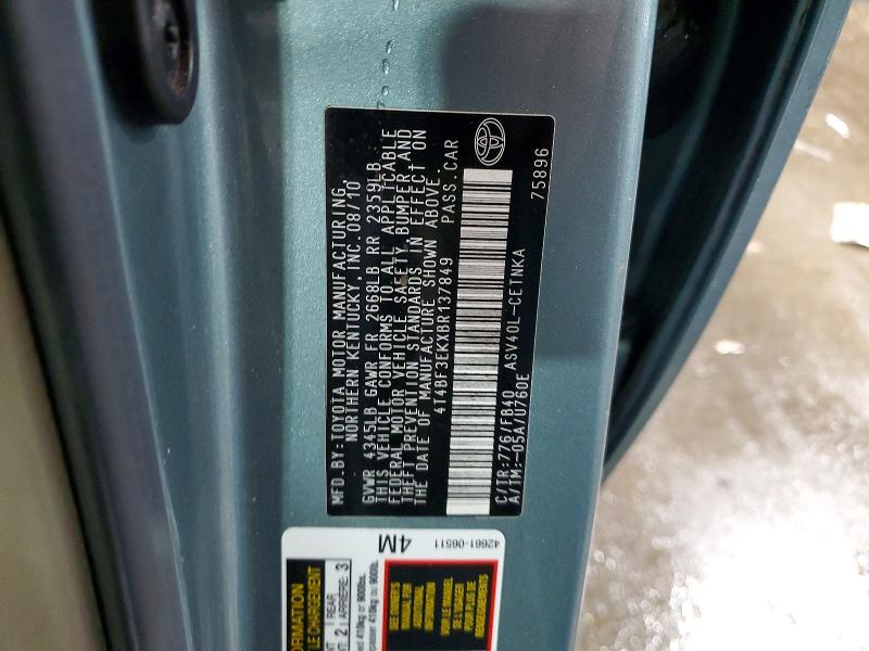 Продаж на аукціоні авто 2011 Toyota Camry, vin: 4T4BF3EKXBR137849, номер лоту: 96976295
