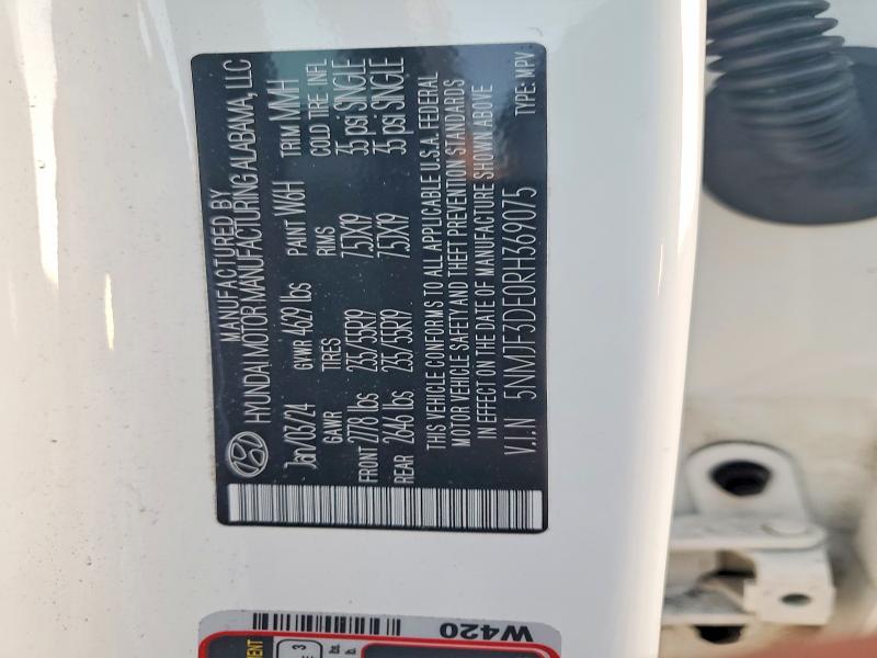 Продажа на аукционе авто 2024 Hyundai Tucson, vin: 5NMJF3DE0RH369075, номер лота: 98494105