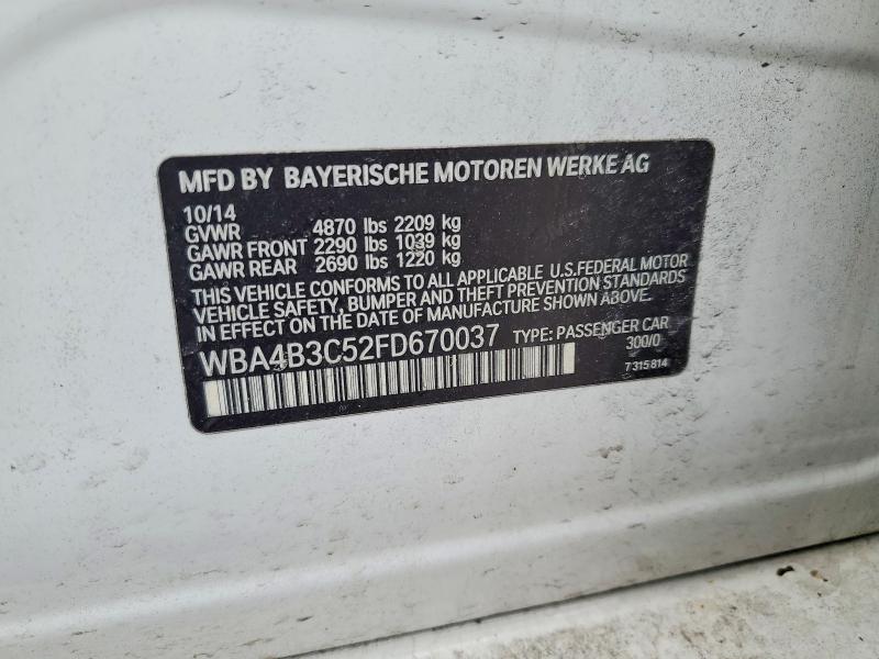 Aukcja sprzedaży 2015 Bmw 435, vin: WBA4B3C52FD670037, numer aukcji: 72133335