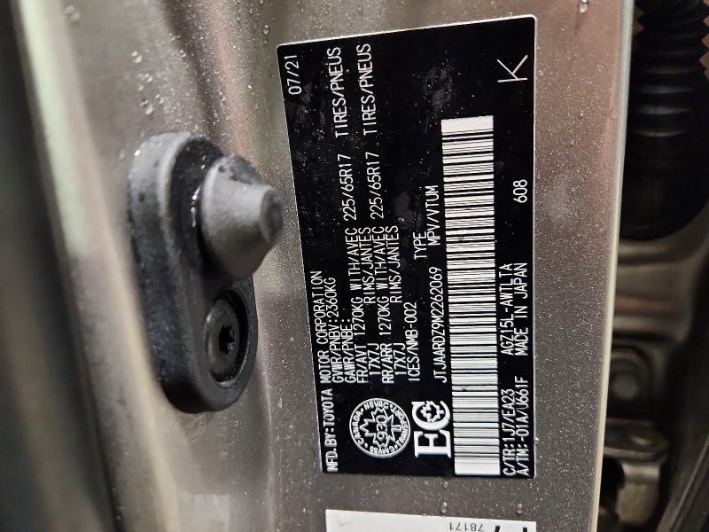 Aukcja sprzedaży 2021 Lexus Nx, vin: JTJAARDZ9M2262069, numer aukcji: 96564205