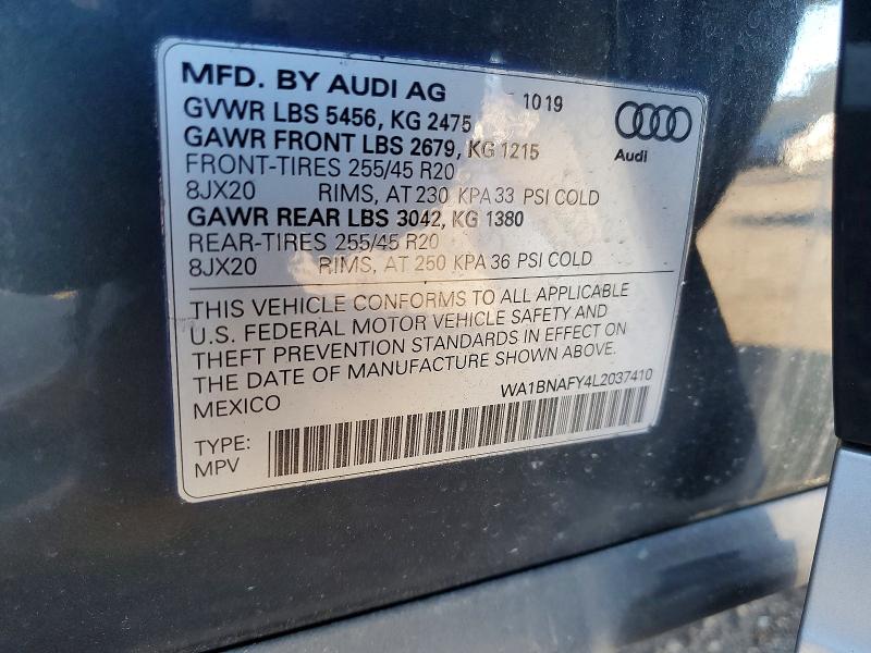 Продажа на аукционе авто 2020 Audi Q5, vin: WA1BNAFY4L2037410, номер лота: 73894395