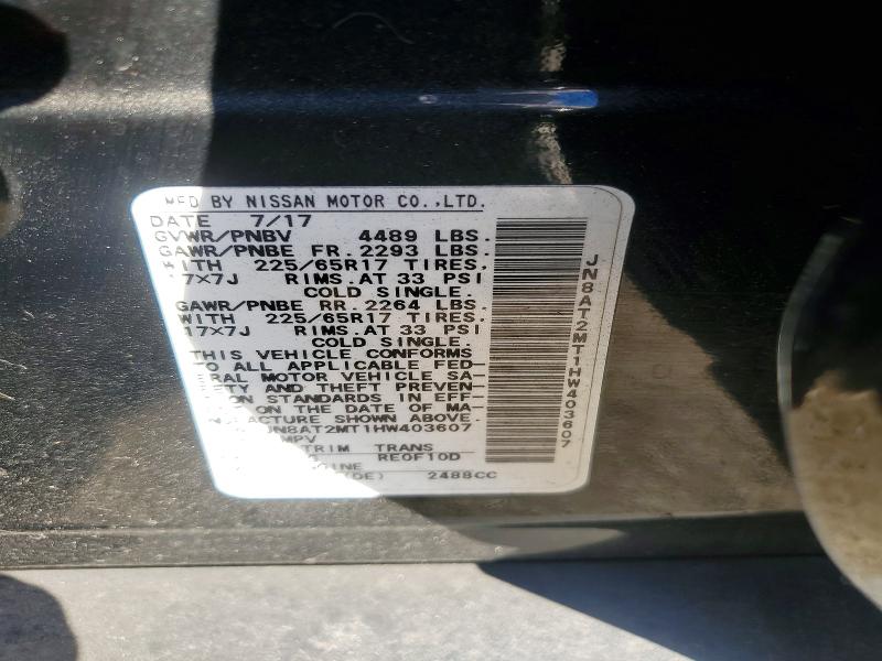 Продаж на аукціоні авто 2017 Nissan Rogue, vin: JN8AT2MT1HW403607, номер лоту: 72815755