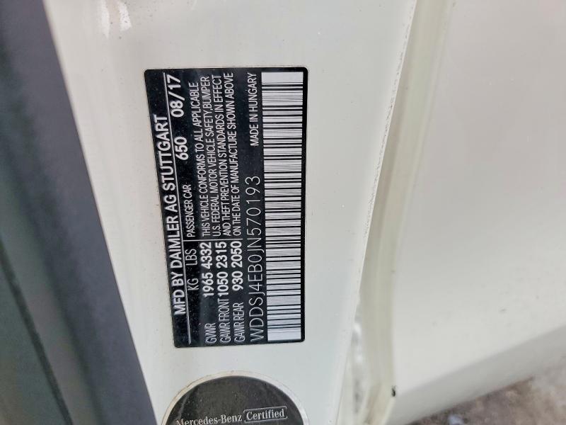 Aukcja sprzedaży 2018 Mercedes-benz Cla 250, vin: WDDSJ4EB0JN570193, numer aukcji: 73260465