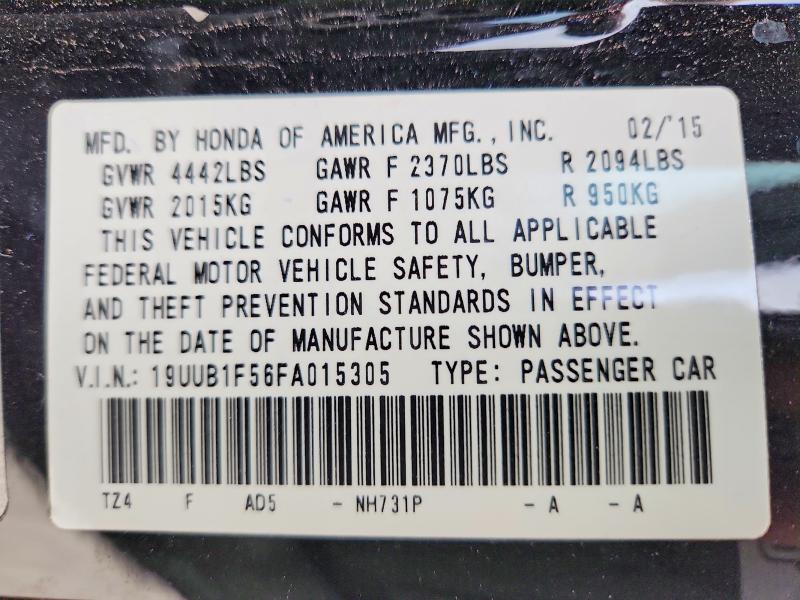 2015 Acura Tlx მანქანა იყიდება აუქციონზე, vin: 19UUB1F56FA015305, აუქციონის ნომერი: 73995755