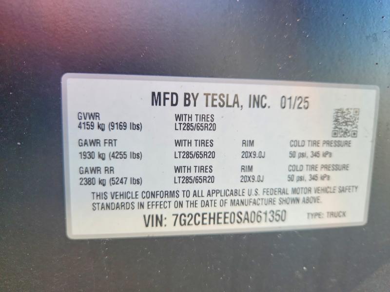Продажа на аукционе авто 2025 Tesla Cybertruck, vin: 7G2CEHEE0SA061350, номер лота: 98650915