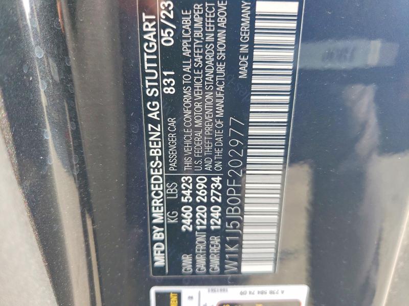 74700965 :رقم المزاد ، W1K1J5JB0PF202977 vin ، 2023 Mercedes-benz E مزاد بيع