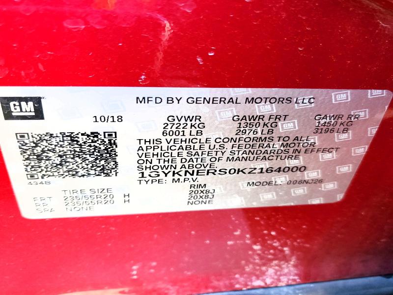 Продаж на аукціоні авто 2019 Cadillac Xt5 Premiu, vin: 1GYKNERS0KZ164000, номер лоту: 72586535