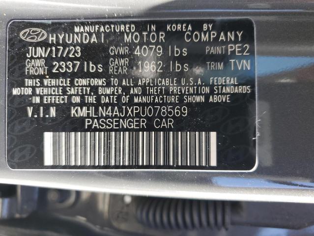 2023 Hyundai Elantra Limited მანქანა იყიდება აუქციონზე, vin: KMHLN4AJXPU078569, აუქციონის ნომერი: 43597764
