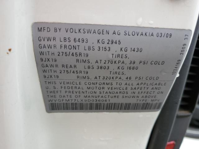 2009 Volkswagen Touareg 2 მანქანა იყიდება აუქციონზე, vin: WVGFM77LX9D036061, აუქციონის ნომერი: 44189764