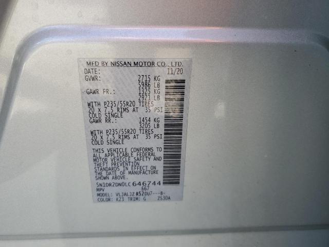 Aukcja sprzedaży 2020 Nissan Pathfinder Platinum, vin: 5N1DR2DN0LC646744, numer aukcji: 43835854