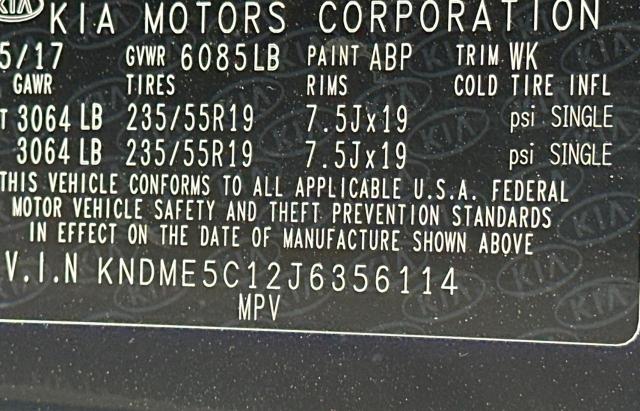 43077554 :رقم المزاد ، KNDME5C12J6356114 vin ، 2018 Kia Sedona Sxl مزاد بيع