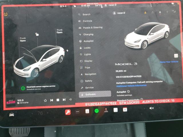 Aukcja sprzedaży 2023 Tesla Model 3, vin: 5YJ3E1EA3PF447522, numer aukcji: 43279864