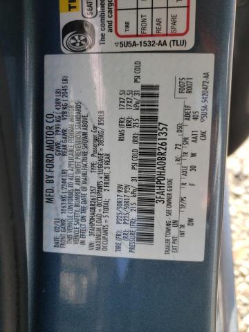 2011 Ford Fusion Se მანქანა იყიდება აუქციონზე, vin: 3FAHP0HA0BR261357, აუქციონის ნომერი: 41394064