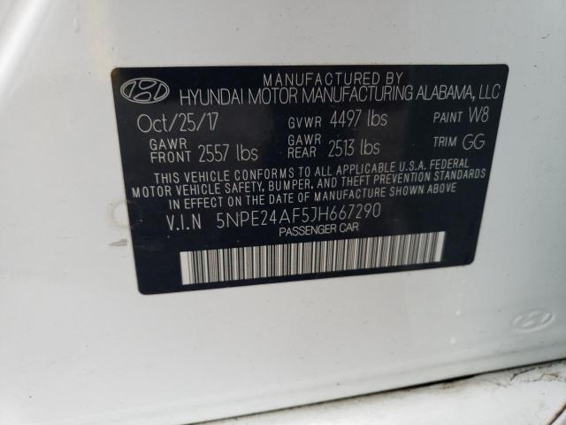 2018 Hyundai Sonata Se მანქანა იყიდება აუქციონზე, vin: 5NPE24AF5JH667290, აუქციონის ნომერი: 45196494