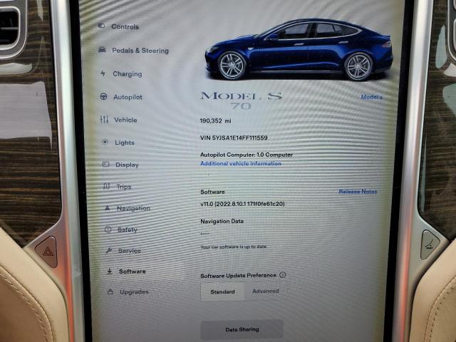 Aukcja sprzedaży 2015 Tesla Model S, vin: 5YJSA1E14FF111559, numer aukcji: 43488864