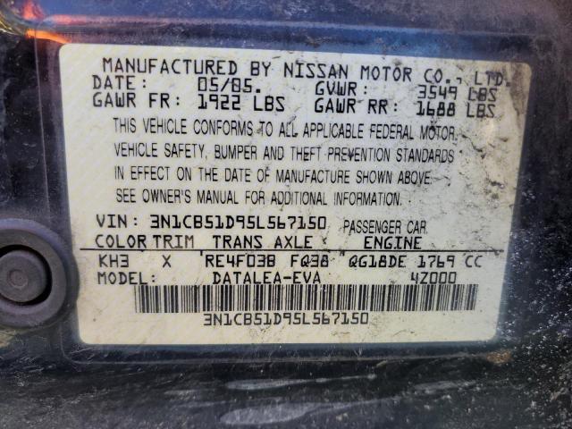 Aukcja sprzedaży 2005 Nissan Sentra 1.8, vin: 3N1CB51D95L567150, numer aukcji: 43734944