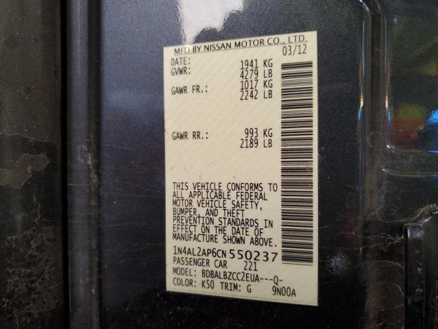 Aukcja sprzedaży 2012 Nissan Altima Base, vin: 1N4AL2AP6CN550237, numer aukcji: 43954274