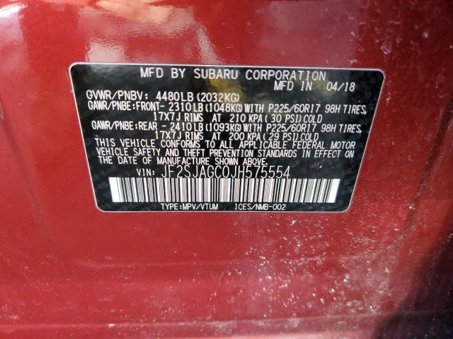 Продаж на аукціоні авто 2018 Subaru Forester 2.5i Premium, vin: JF2SJAGC0JH575554, номер лоту: 41903144