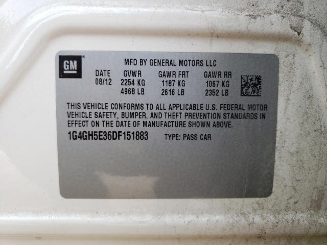 43880544 :رقم المزاد ، 1G4GH5E36DF151883 vin ، 2013 Buick Lacrosse Premium مزاد بيع