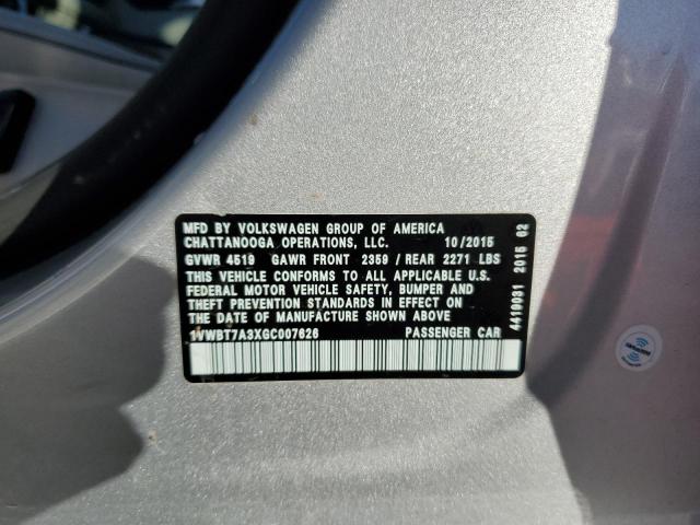 Aukcja sprzedaży 2016 Volkswagen Passat Se, vin: 1VWBT7A3XGC007626, numer aukcji: 42034554