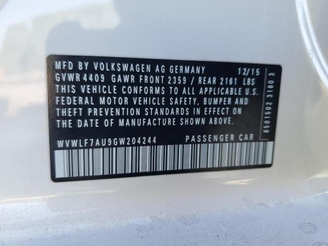 Aukcja sprzedaży 2016 Volkswagen Golf R, vin: WVWLF7AU9GW204244, numer aukcji: 43772024