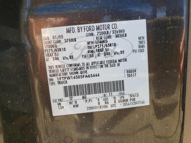Aukcja sprzedaży 2005 Ford F150 Supercrew, vin: 1FTPW14505FA65444, numer aukcji: 43411514