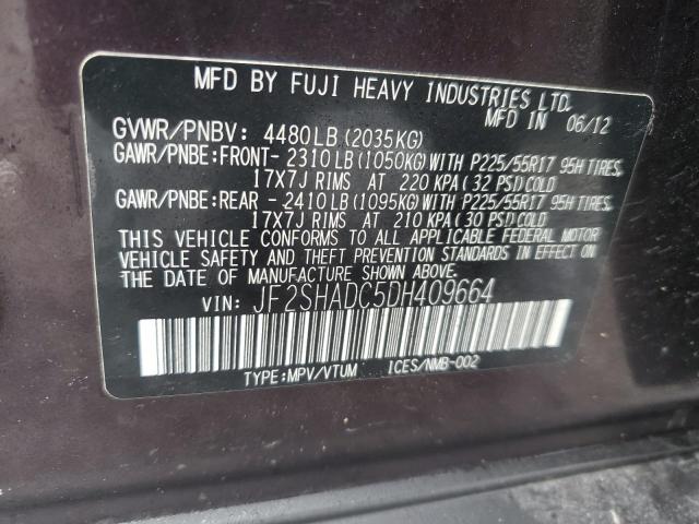 Продаж на аукціоні авто 2013 Subaru Forester 2.5x Premium, vin: JF2SHADC5DH409664, номер лоту: 43678384