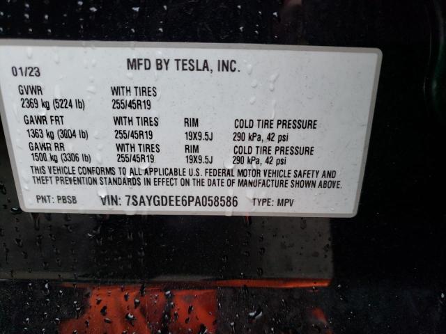 Продажа на аукционе авто 2023 Tesla Model Y, vin: 7SAYGDEE6PA058586, номер лота: 40357044
