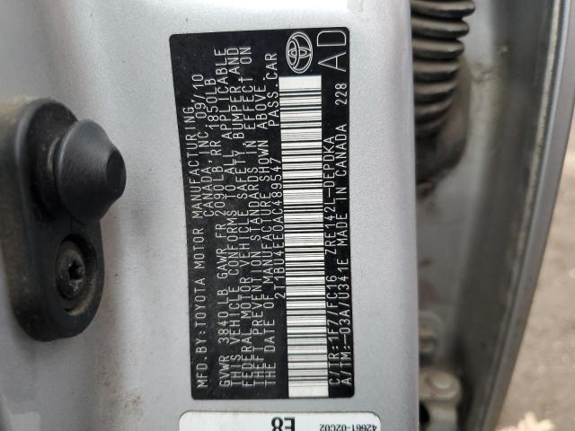 Продажа на аукционе авто 2010 Toyota Corolla Base, vin: 2T1BU4EE0AC489547, номер лота: 44774014