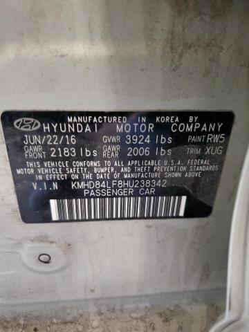 Aukcja sprzedaży 2017 Hyundai Elantra Se, vin: KMHD84LF8HU238342, numer aukcji: 45051934