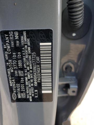 Продажа на аукционе авто 2022 Hyundai Venue Se, vin: KMHRB8A3XNU177725, номер лота: 43833314