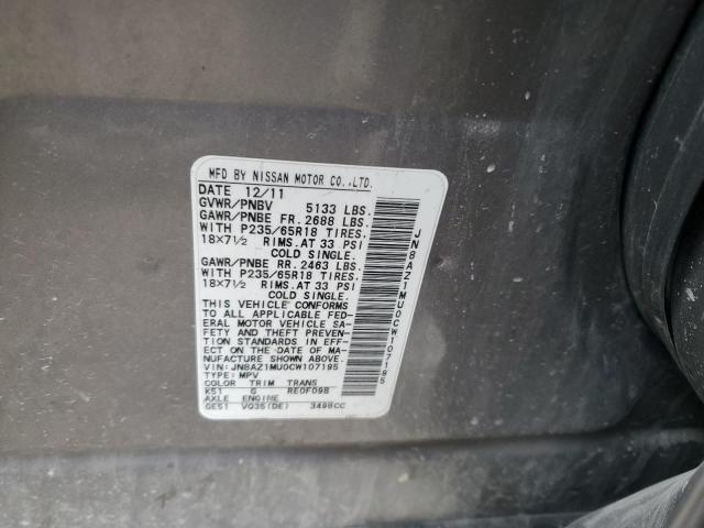 Aukcja sprzedaży 2012 Nissan Murano S, vin: JN8AZ1MU0CW107195, numer aukcji: 43310674