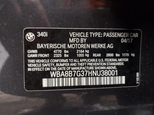 43262764 :رقم المزاد ، WBA8B7G37HNU38001 vin ، 2017 Bmw 340 Xi مزاد بيع