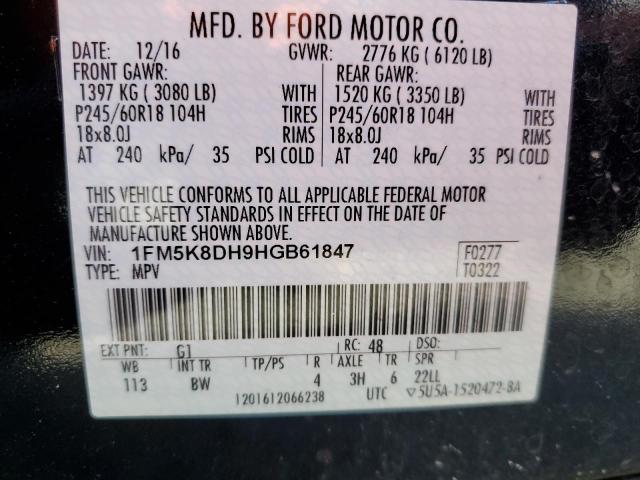 Aukcja sprzedaży 2017 Ford Explorer Xlt, vin: 1FM5K8DH9HGB61847, numer aukcji: 41666644
