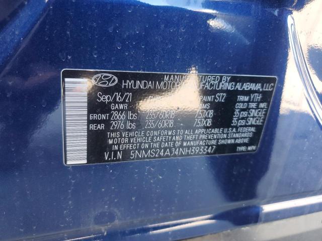 Продаж на аукціоні авто 2022 Hyundai Santa Fe Sel, vin: 5NMS24AJ4NH393347, номер лоту: 43680304