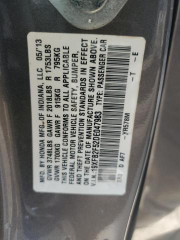 Продаж на аукціоні авто 2013 Honda Civic Lx, vin: 19XFB2F52DE047983, номер лоту: 43819174