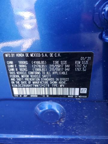 Aukcja sprzedaży 2021 Honda Hr-v Exl, vin: 3CZRU6H77MM724278, numer aukcji: 44016274