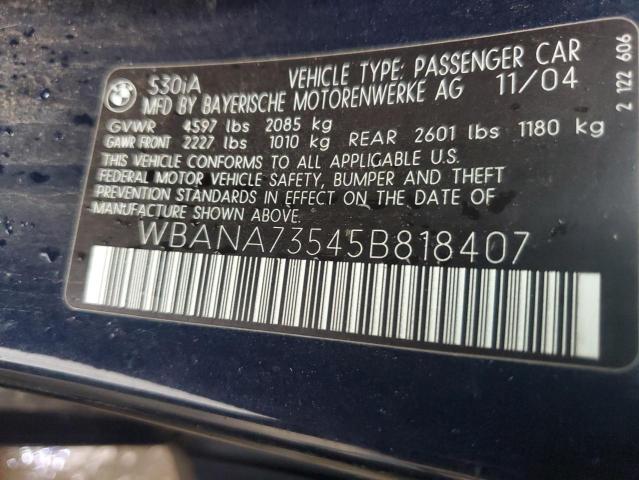 Aukcja sprzedaży 2005 Bmw 530 I, vin: WBANA73545B818407, numer aukcji: 43656024